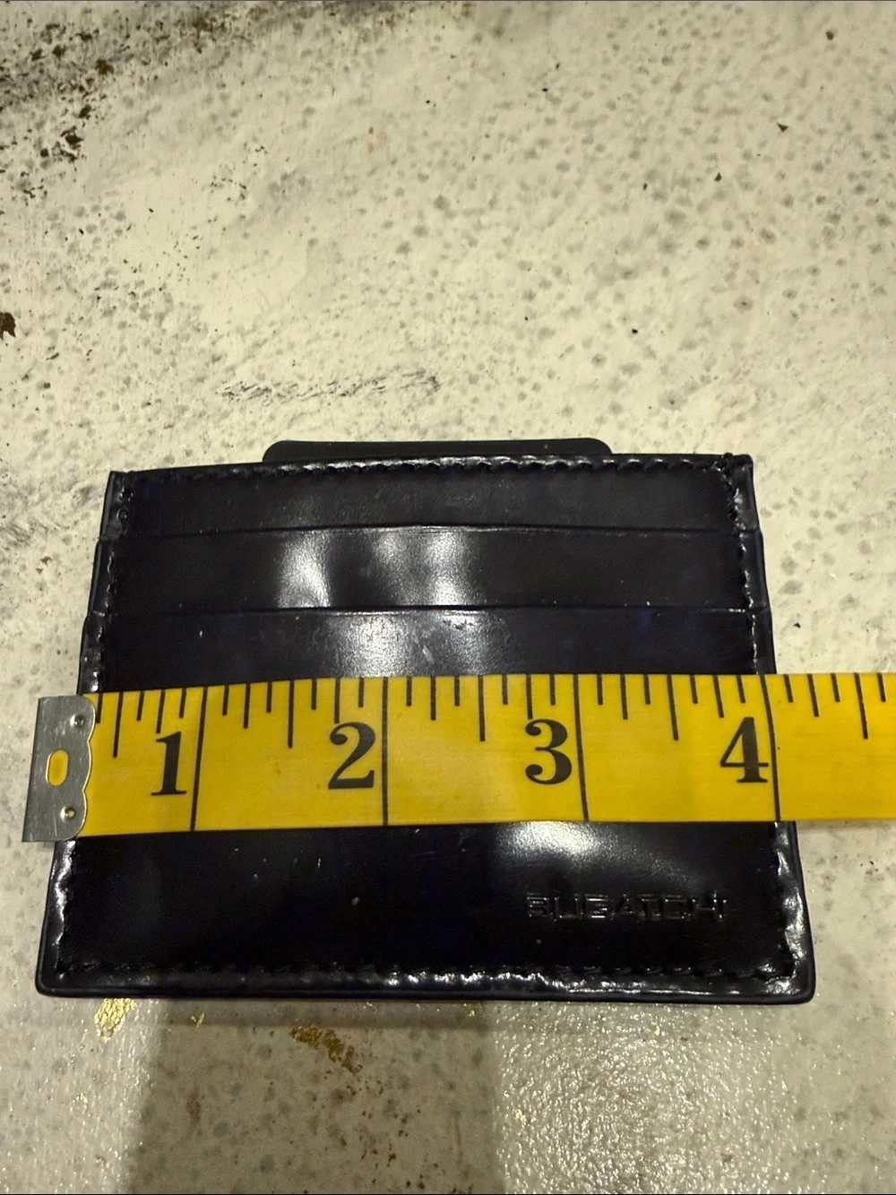Bugatchi Black Gloss Leather Card Holder